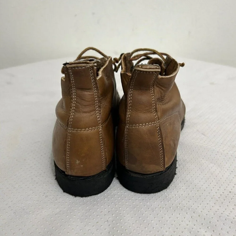 Vintage 90s Iron Age Men's Steel Toe Brown Lace Up Leather Chukka Work Boot Sz 8